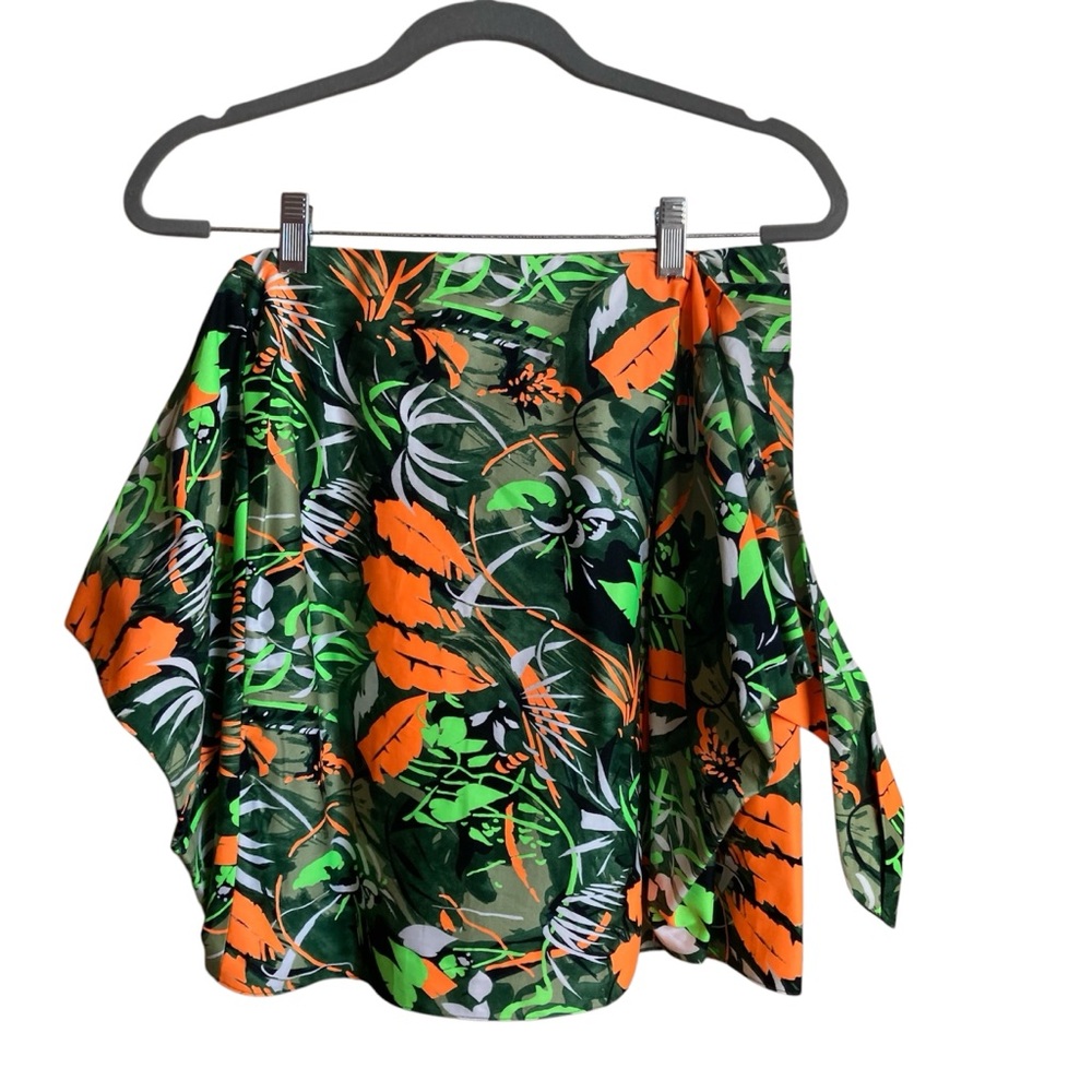 VANESSA BRUNO | Tropical Neon Print Tie Front Cotton Wrap Skirt FR 36 IT 38 NWT